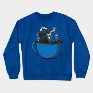 The TARDIS in the Coffee Crewneck Sweatshirt